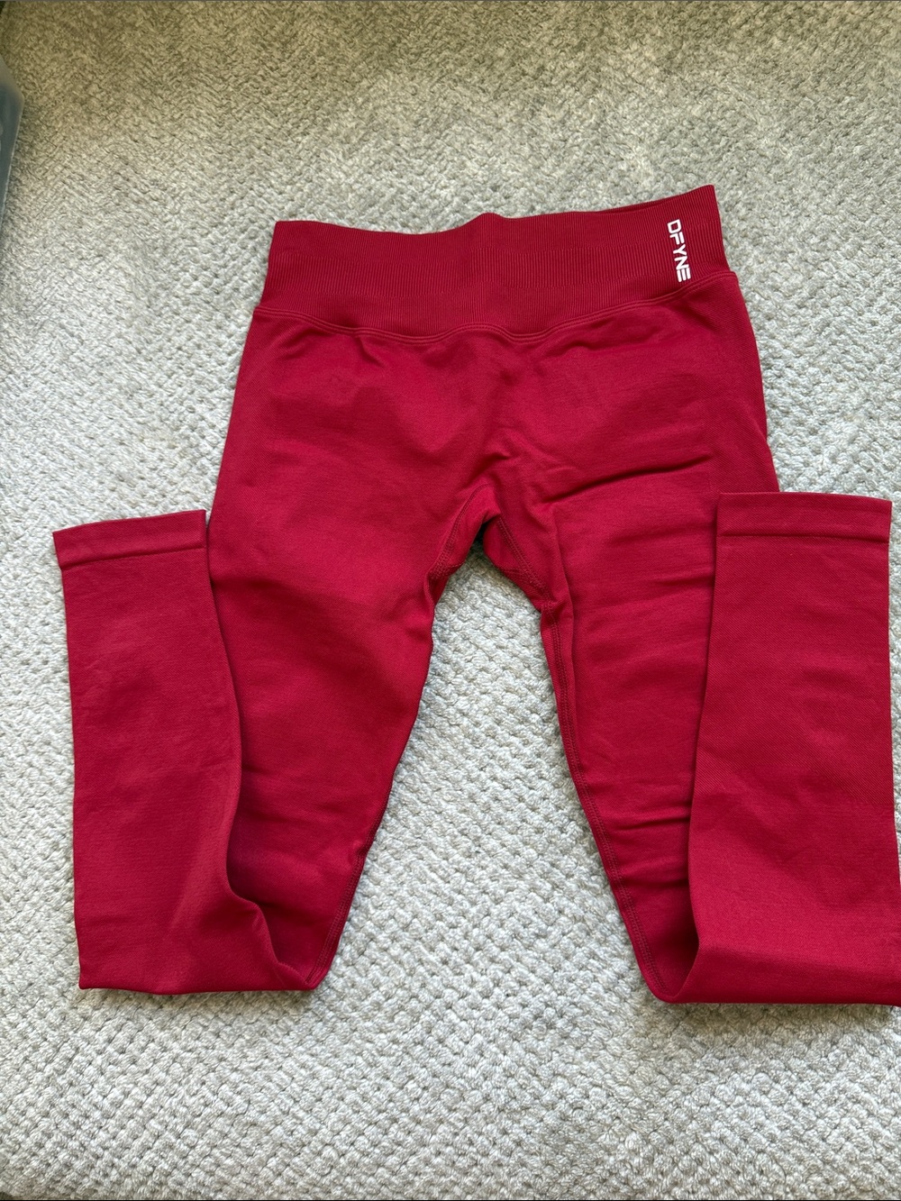 DFNE High-Waist Red Leggings for Women